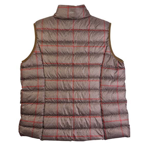 EDDIE BAUER Vest Jacket XL Goose Down Plaid Full Zip Mock Collar Quilted Puffer - Picture 4 of 14